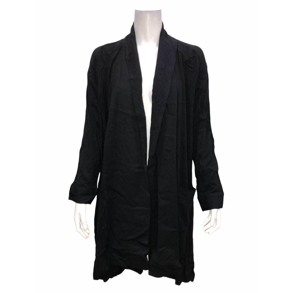 H by Halston Open Front Topper with Crossover Back Details Black Size 4